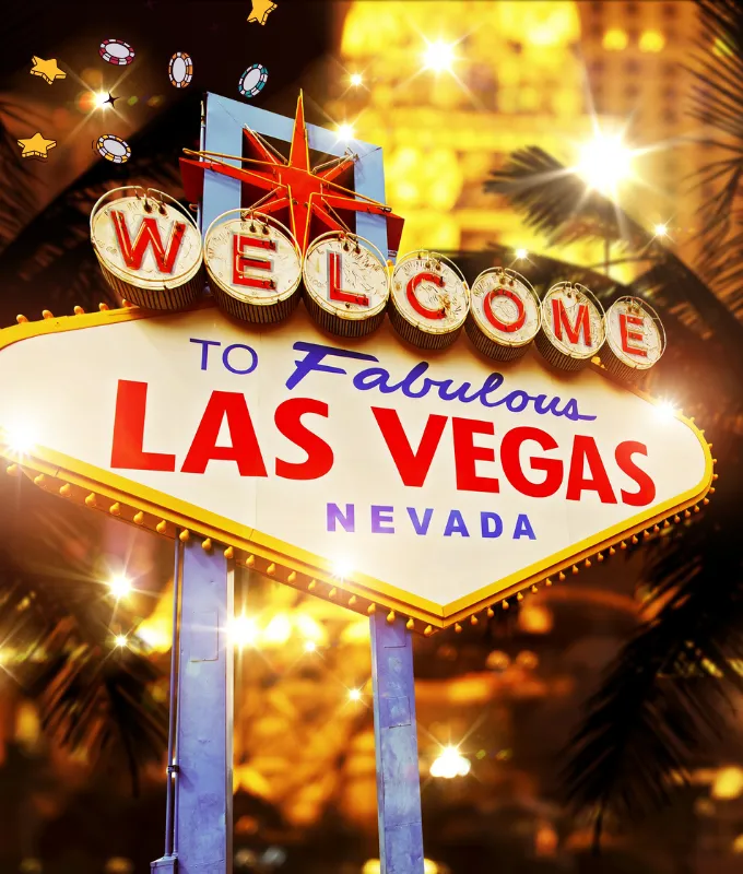 Welcome to Fabulous Las Vegas Nevada sign lit up at night